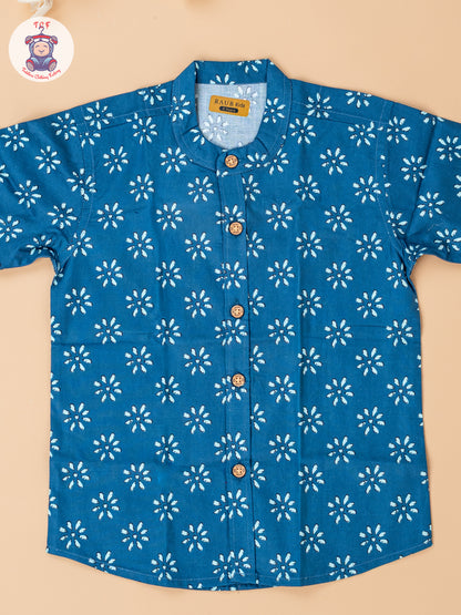 Blue - Boys Readymade Cotton Shirts