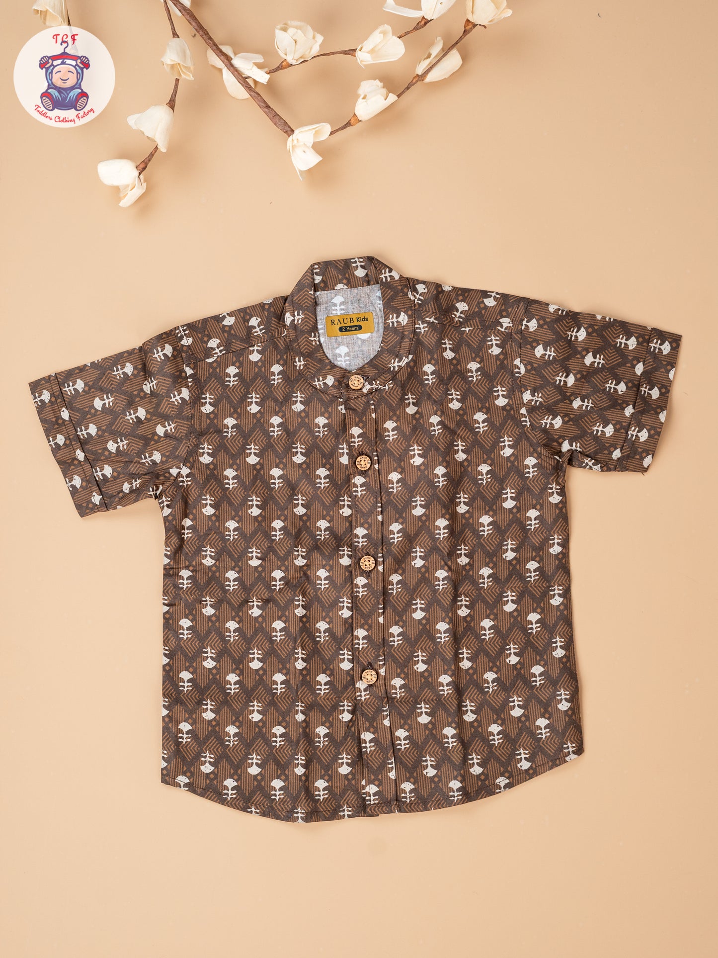 Brown - Boys Readymade Cotton Shirts