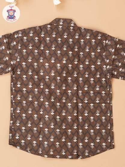Brown - Boys Readymade Cotton Shirts