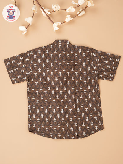 Brown - Boys Readymade Cotton Shirts