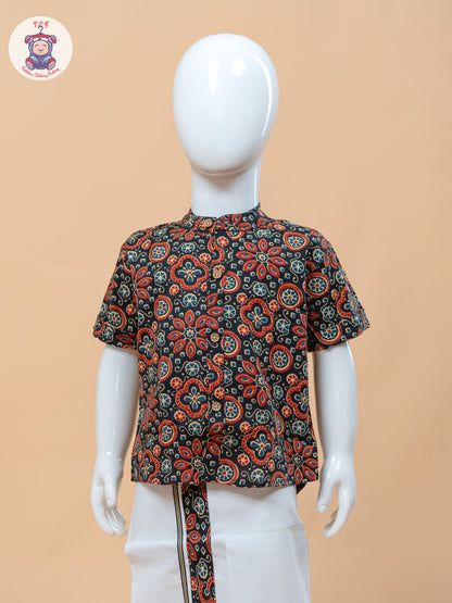 Black & White - Boys Welcro Dhotis & Shirts