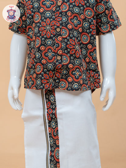 Black & White - Boys Welcro Dhotis & Shirts