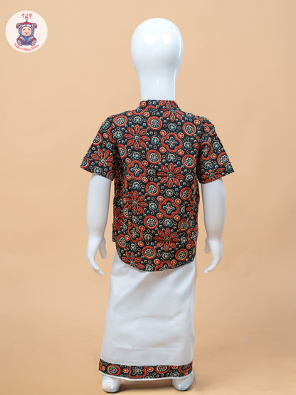 Black & White - Boys Welcro Dhotis & Shirts