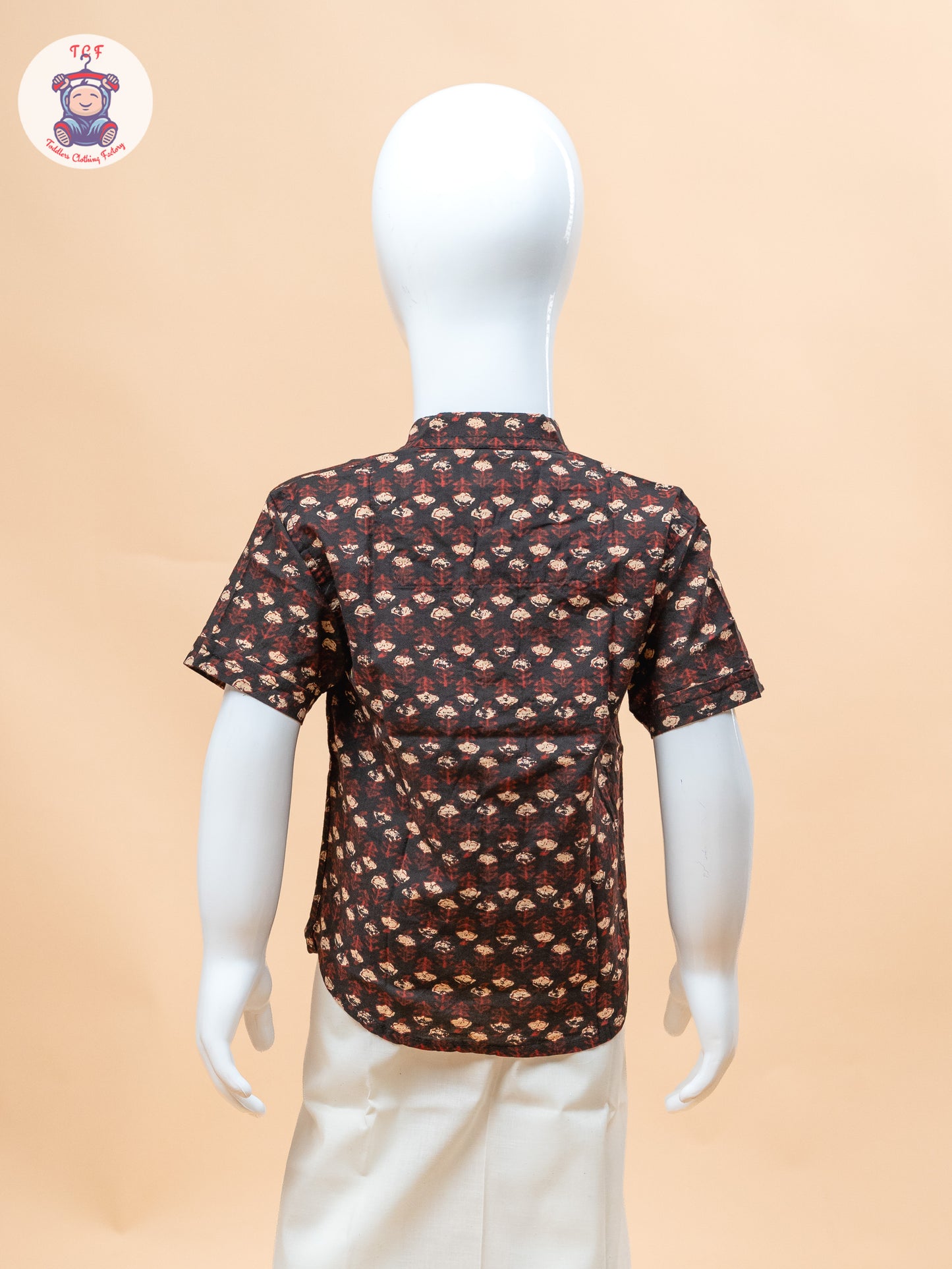 Black & Cream - Boys Welcro Dhotis & Shirts