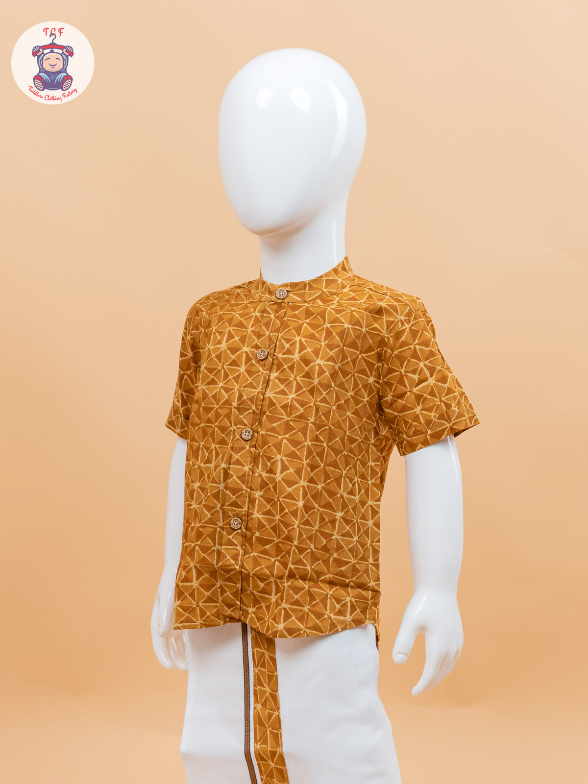 Mustard - Boys Welcro Dhotis & Shirts