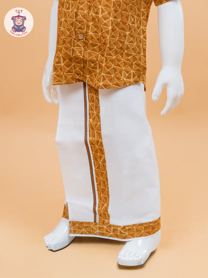 Mustard - Boys Welcro Dhotis & Shirts