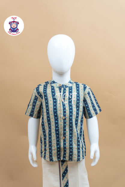 Indingo & Cream - Boys Welcro Dhotis & Shirts