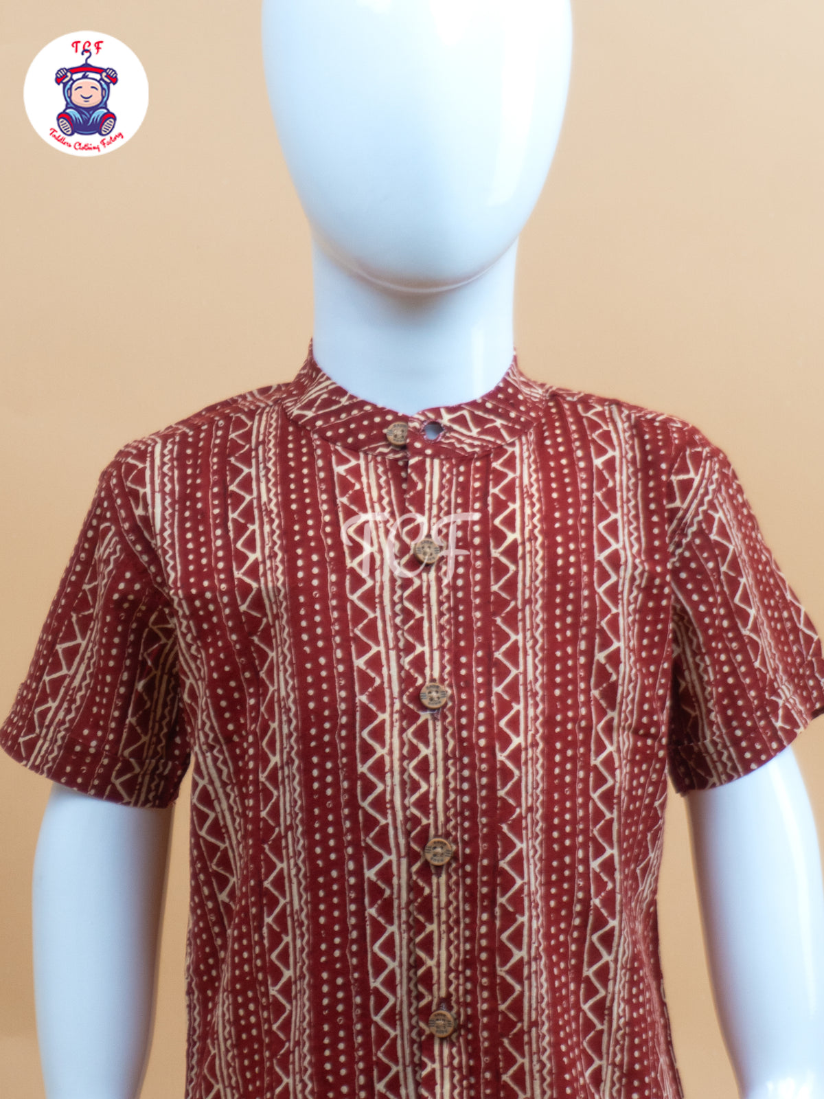 Rust & Cream - Boys Welcro Dhotis & Shirts
