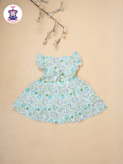 Green Printed - Girls Readymade Cotton Frocks