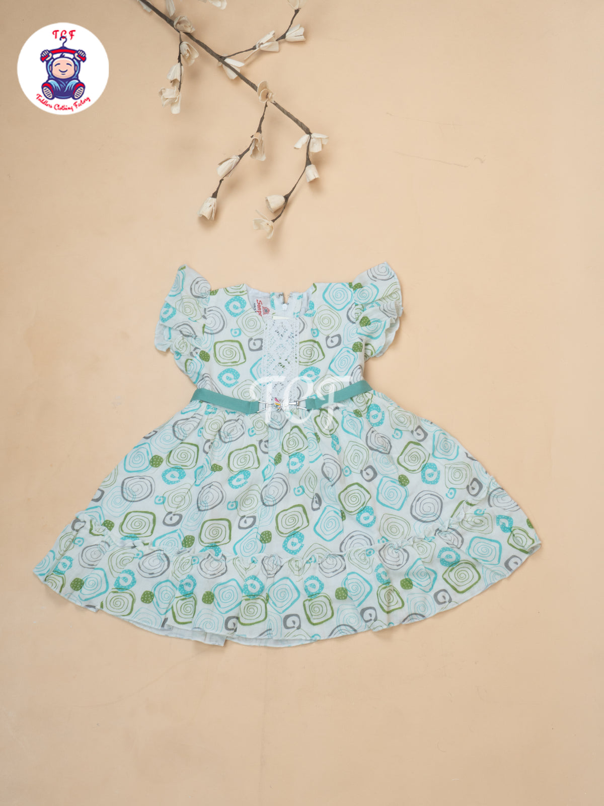 Green Printed - Girls Readymade Cotton Frocks