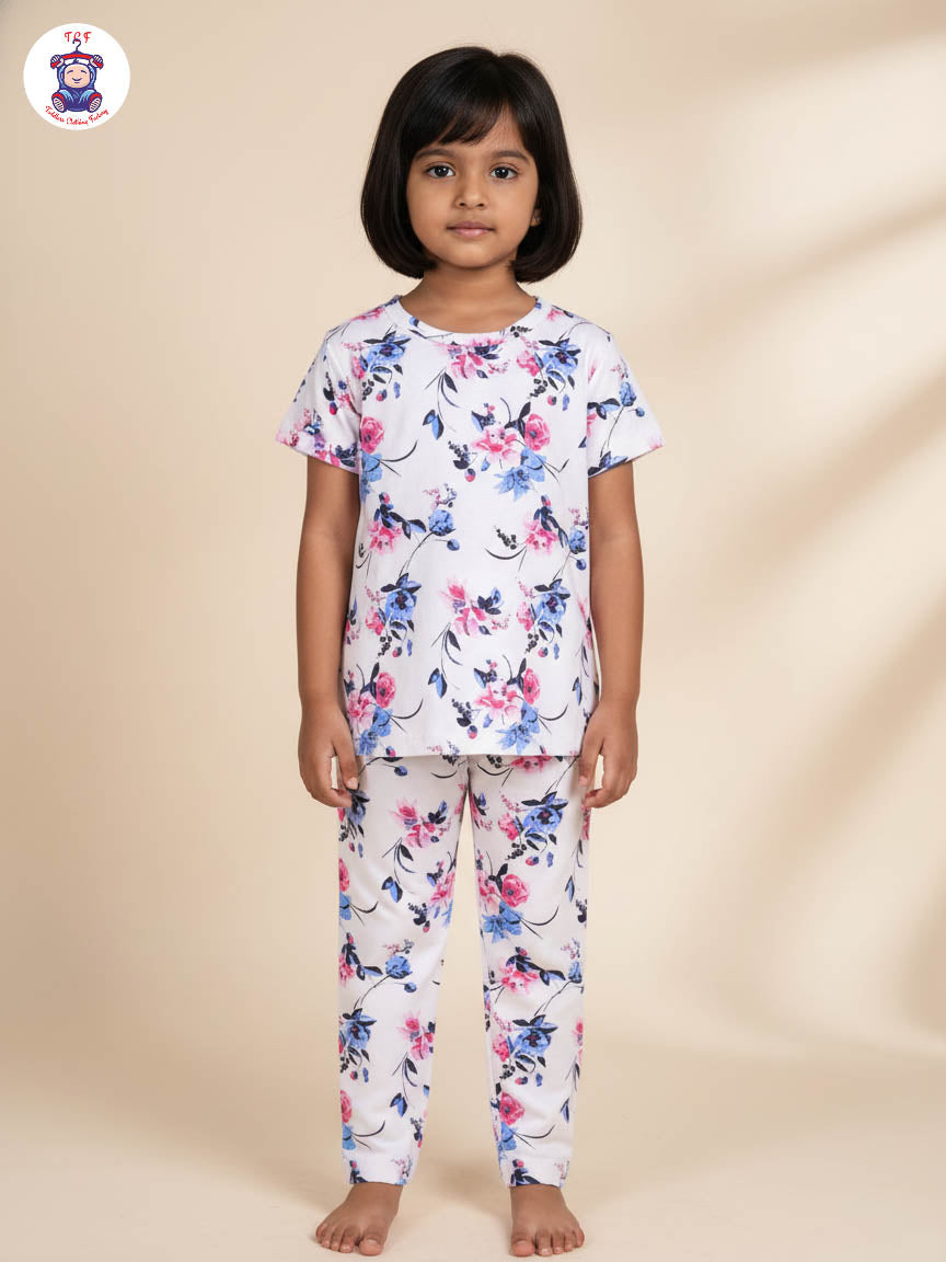 White - Floral Unisex Co-ords Sets