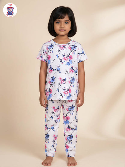 White - Floral Unisex Co-ords Sets