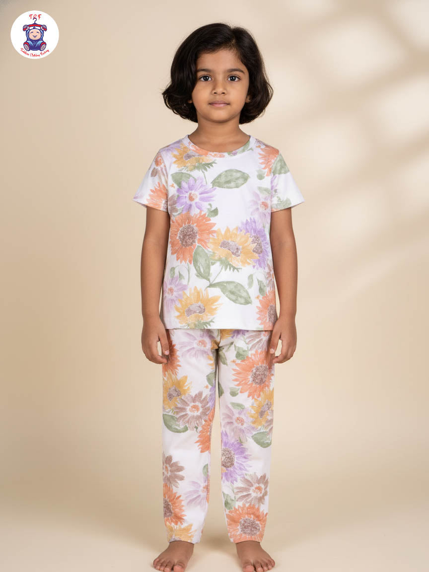 White - Flower Unisex Co-ords Sets