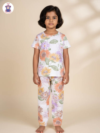 White - Flower Unisex Co-ords Sets
