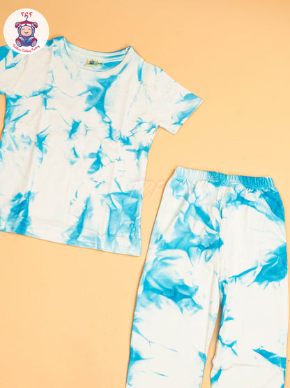 White & Sky Blue  - Unisex Co-ords Sets