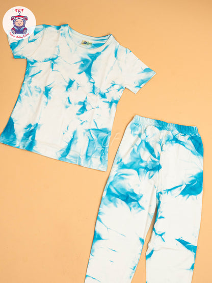 White & Sky Blue  - Unisex Co-ords Sets