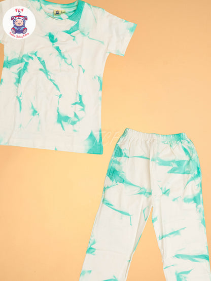 White & Light Green - Unisex Co-ords Sets