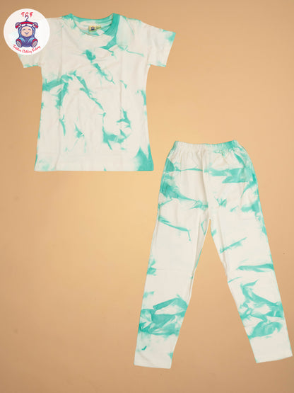 White & Light Green - Unisex Co-ords Sets