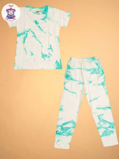 White & Light Green - Unisex Co-ords Sets