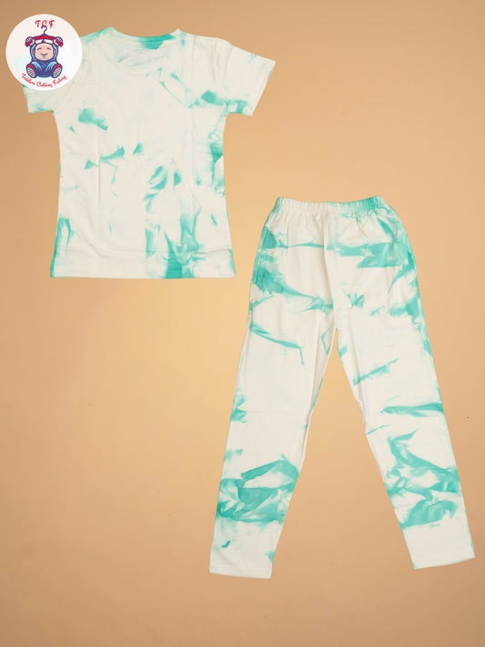White & Light Green - Unisex Co-ords Sets