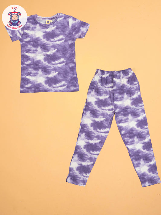 White & Violet  - Unisex Co-ords Sets
