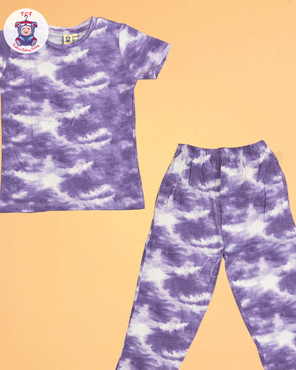 White & Violet  - Unisex Co-ords Sets