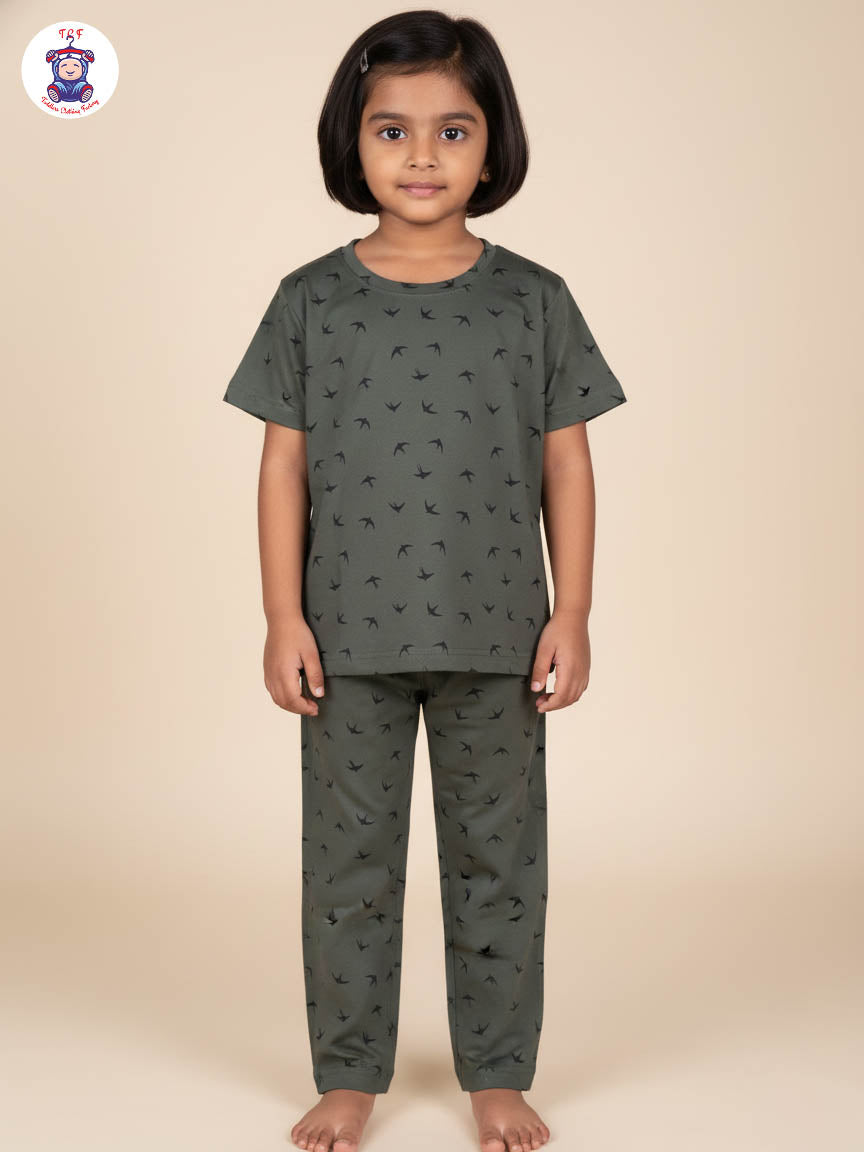 Dark Green - Bird Unisex Co-Ords Sets