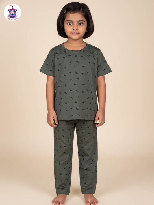 Dark Green - Bird Unisex Co-Ords Sets