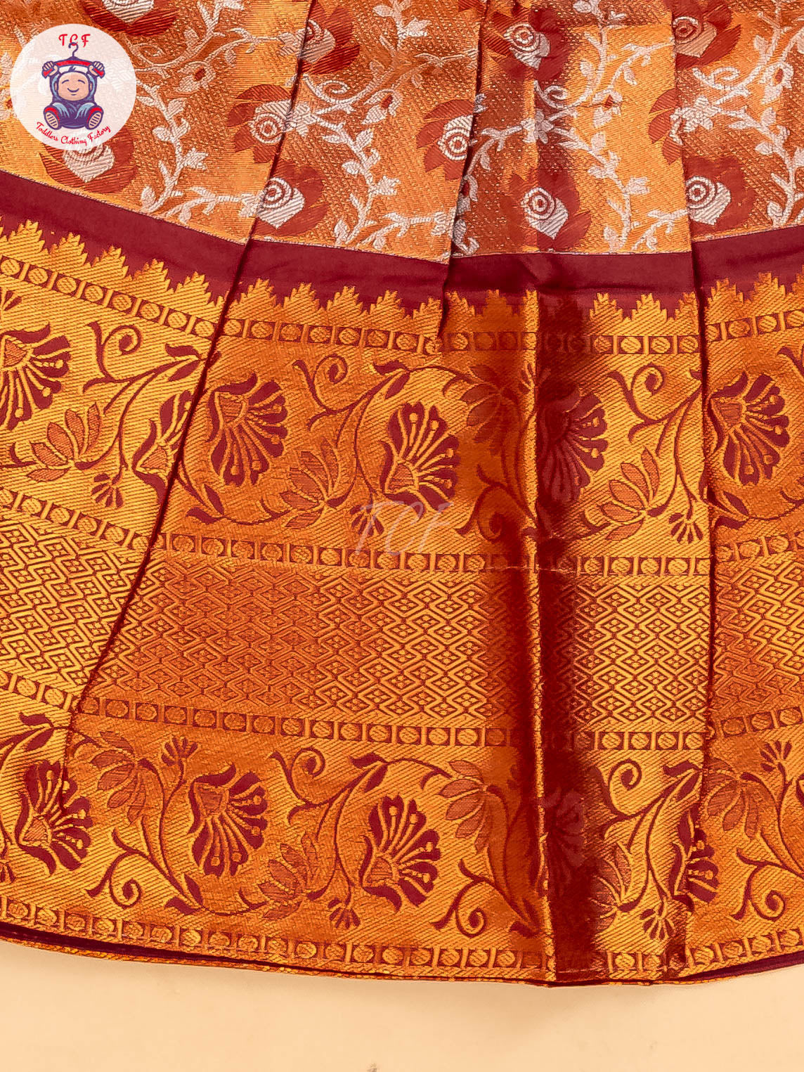 Maroon - Girls Readymade Pavadai Sattai