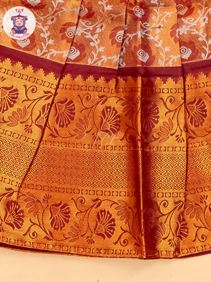 Maroon - Girls Readymade Pavadai Sattai