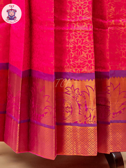 Mehandi Green & Pink - Girls Readymade Pavadai Sattai