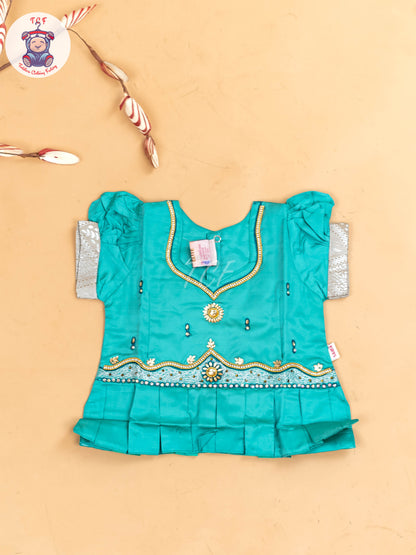 Light Green & Grey - Girls Readymade Pavadai Sattai