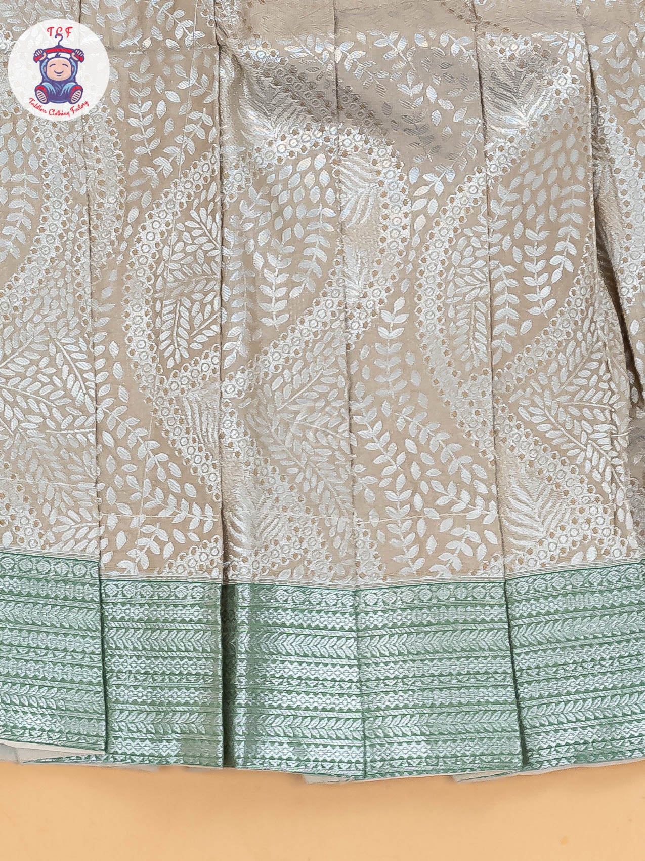 Light Green & Grey - Girls Readymade Pavadai Sattai