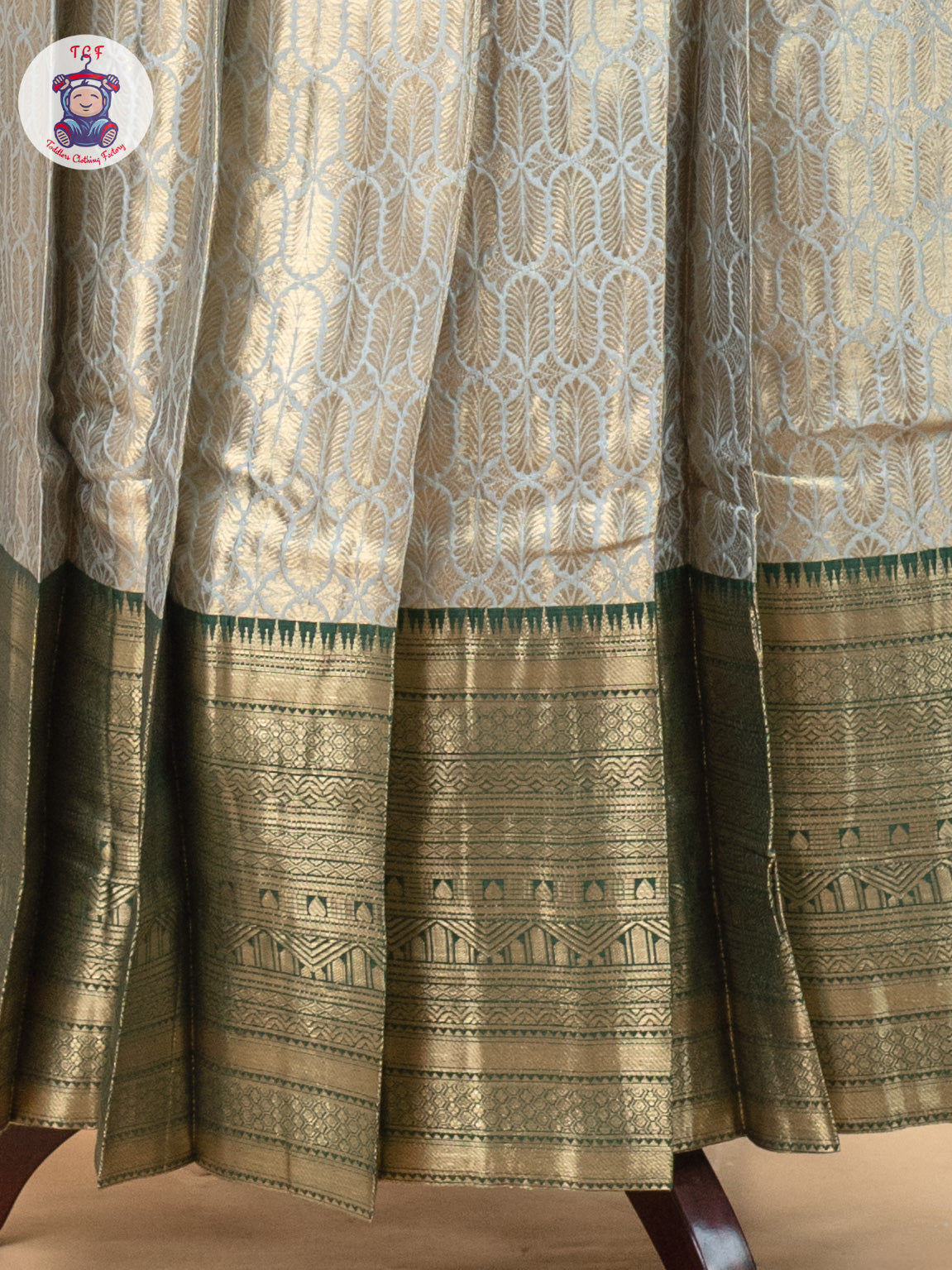 Bottle Green & Copper - Girls Readymade Pavadai Sattai