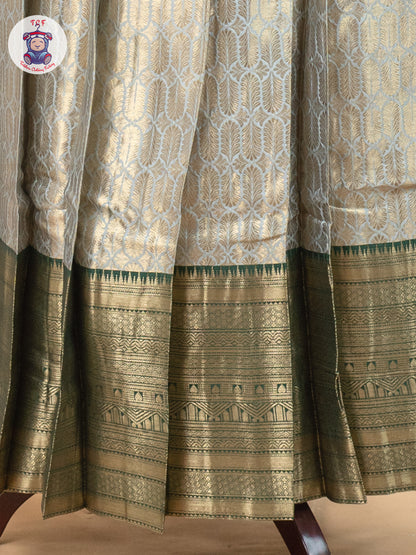 Bottle Green & Copper - Girls Readymade Pavadai Sattai