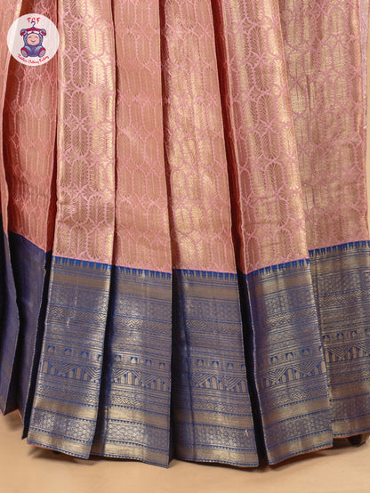 Royal Blue & Baby Pink - Girls Readymade Pavadai Sattai