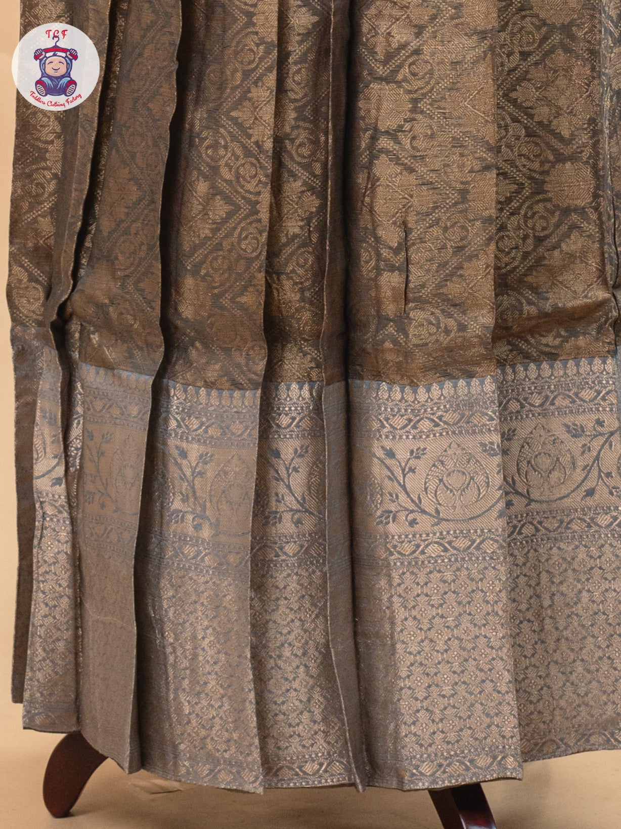 Baby Pink & Dark Green - Girls Readymade Pavadai Sattai