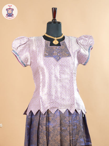 Onion Pink & Purple - Girls Readymade Pavadai Sattai