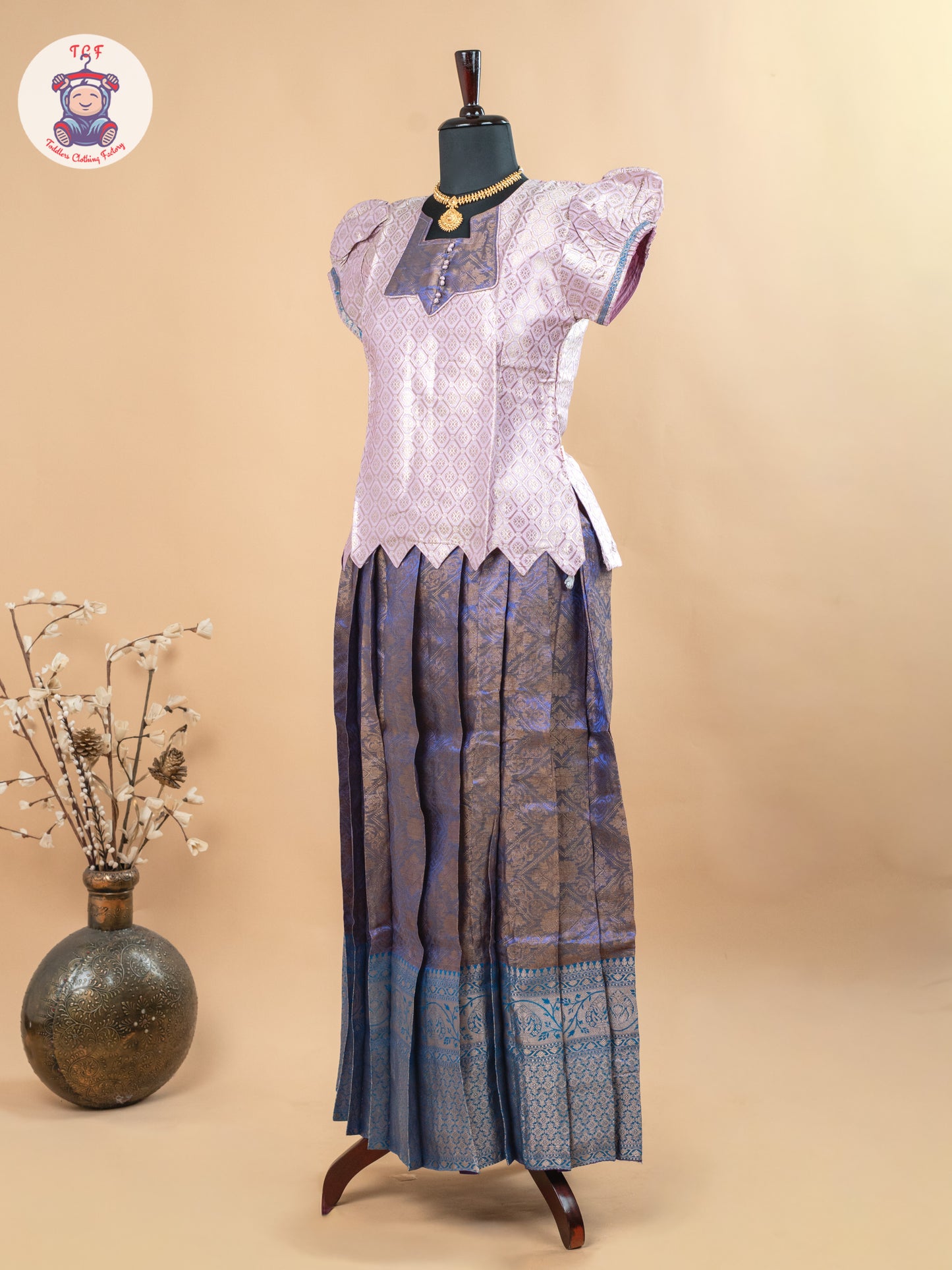 Onion Pink & Purple - Girls Readymade Pavadai Sattai