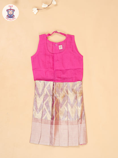 Pink & Onion Pink - Girls Readymade Pavadai Sattai