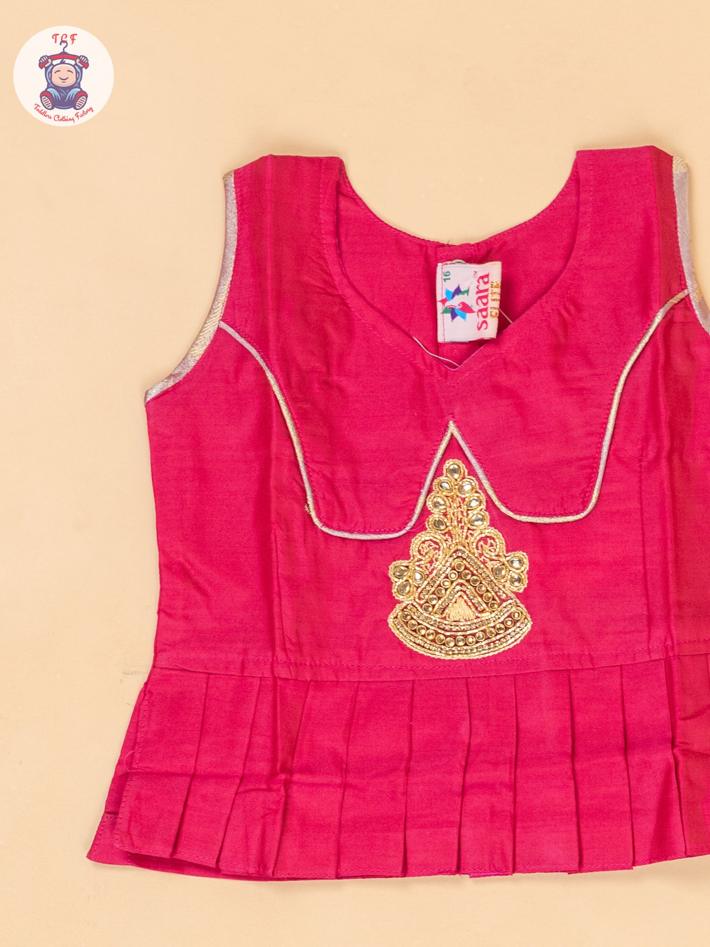 Pink & Onion Pink - Girls Readymade Pavadai Sattai