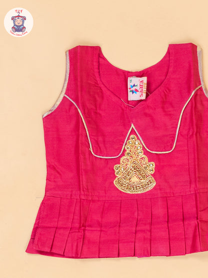 Pink & Onion Pink - Girls Readymade Pavadai Sattai