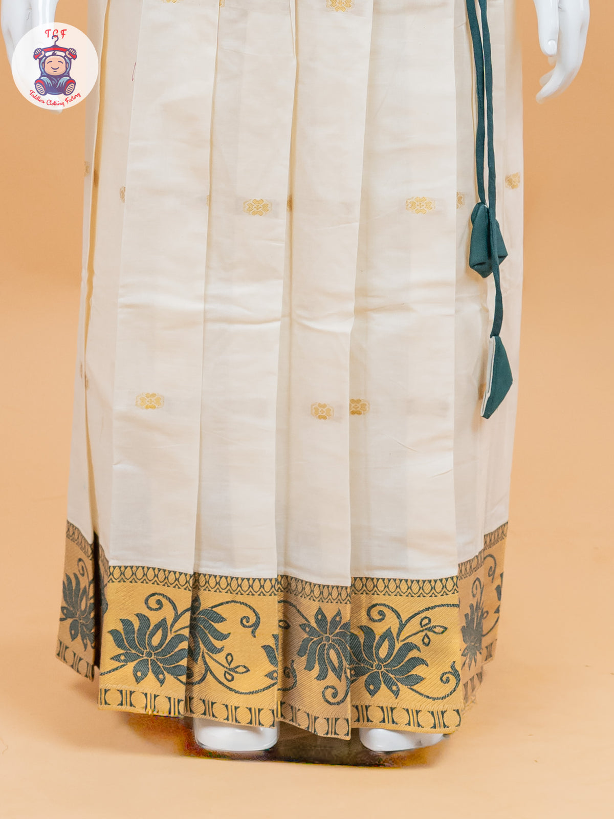 Light Green Kerala Cotton - Girls Readymade Pavadai Sattai