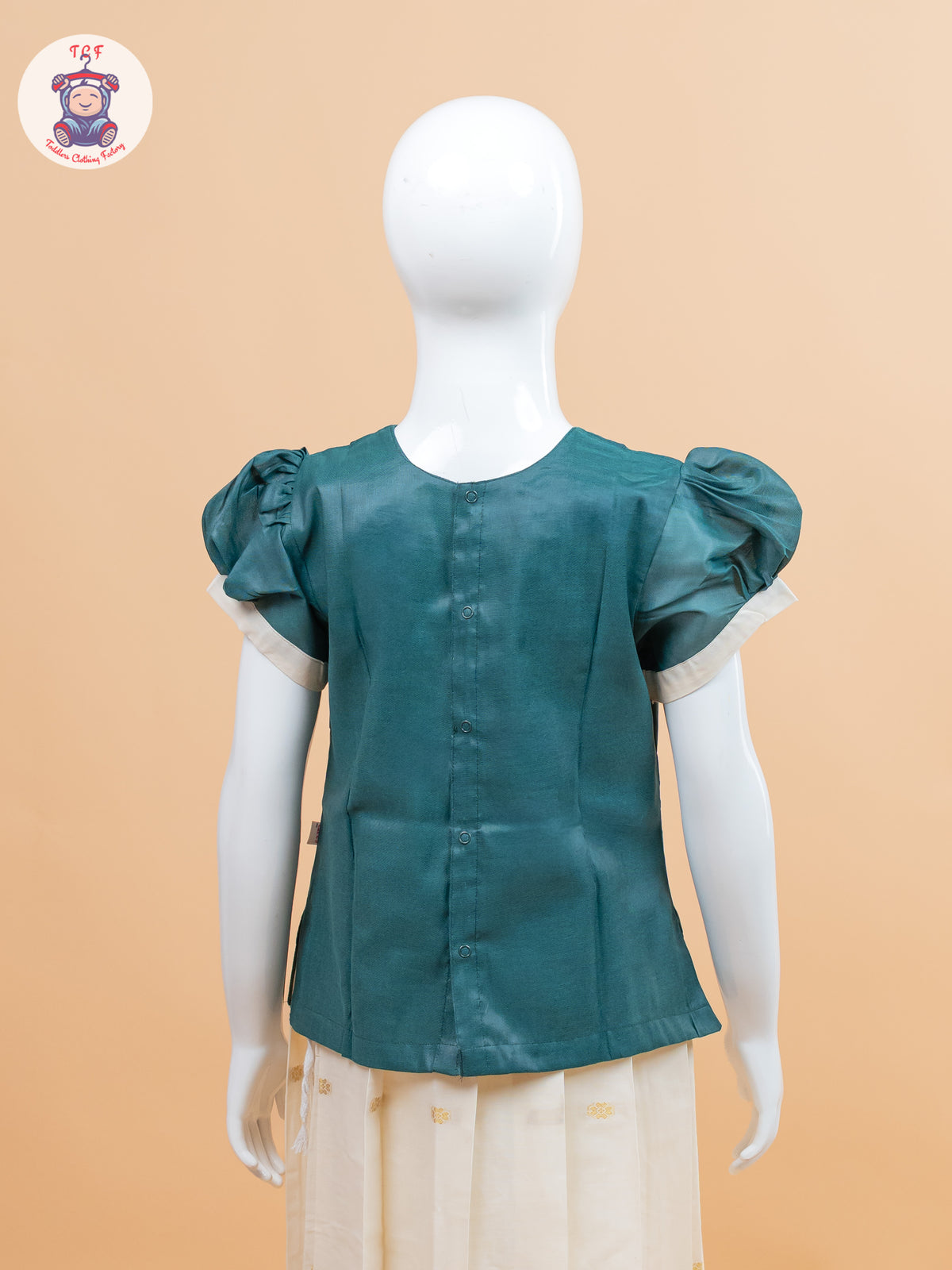 Light Green Kerala Cotton - Girls Readymade Pavadai Sattai