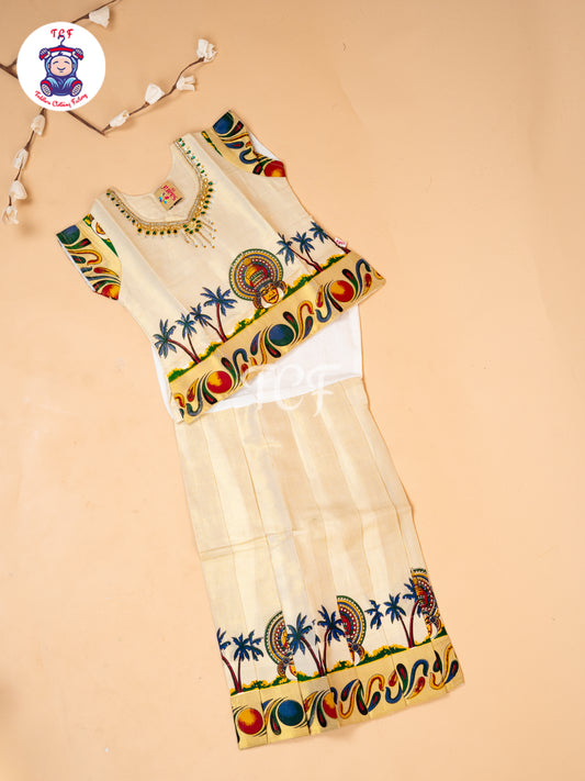 Kerala Cotton - Girls Readymade Pavadai Sattai