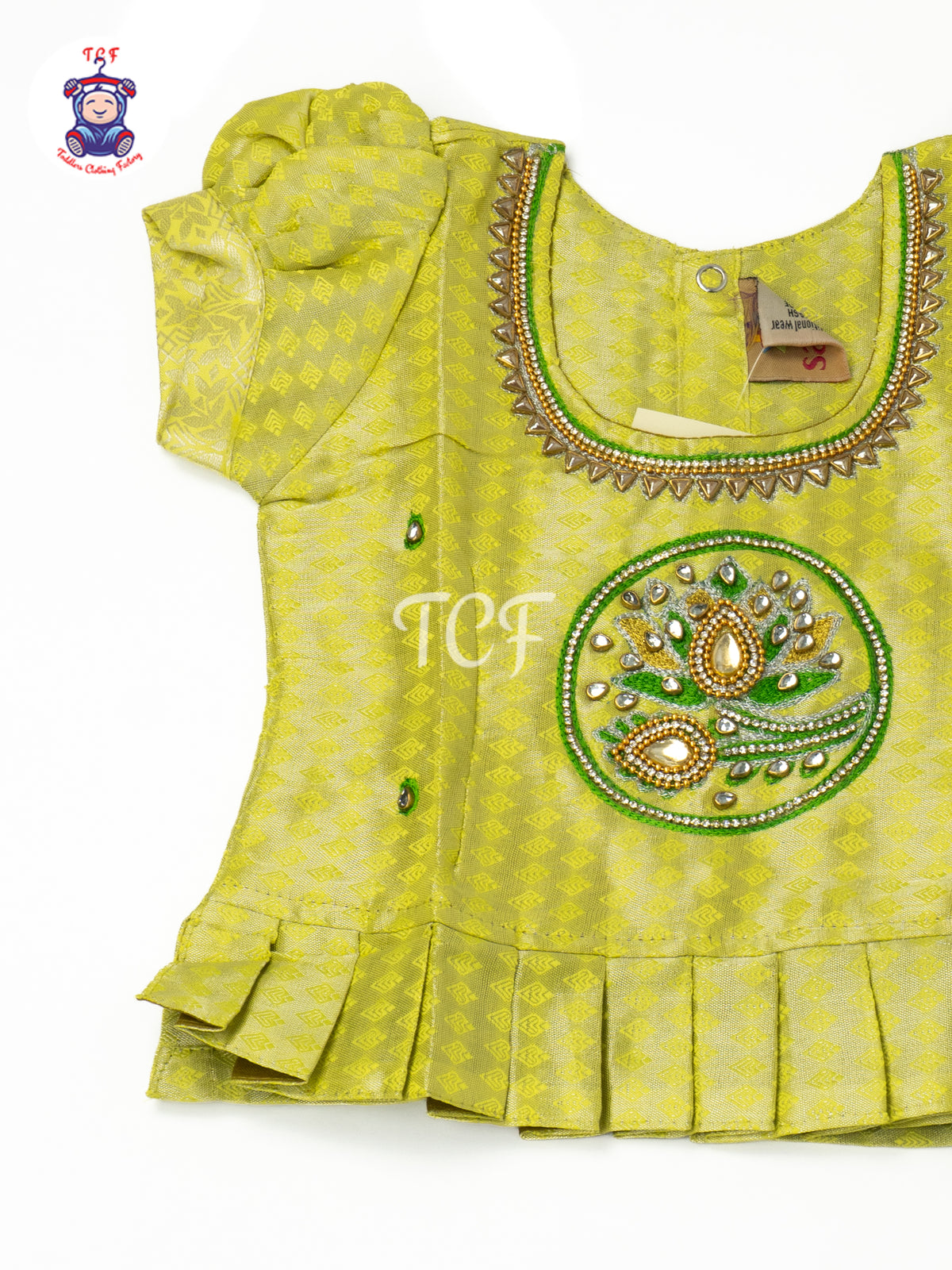 Light Green & Dark Green - Girls Readymade Pavadai Sattai