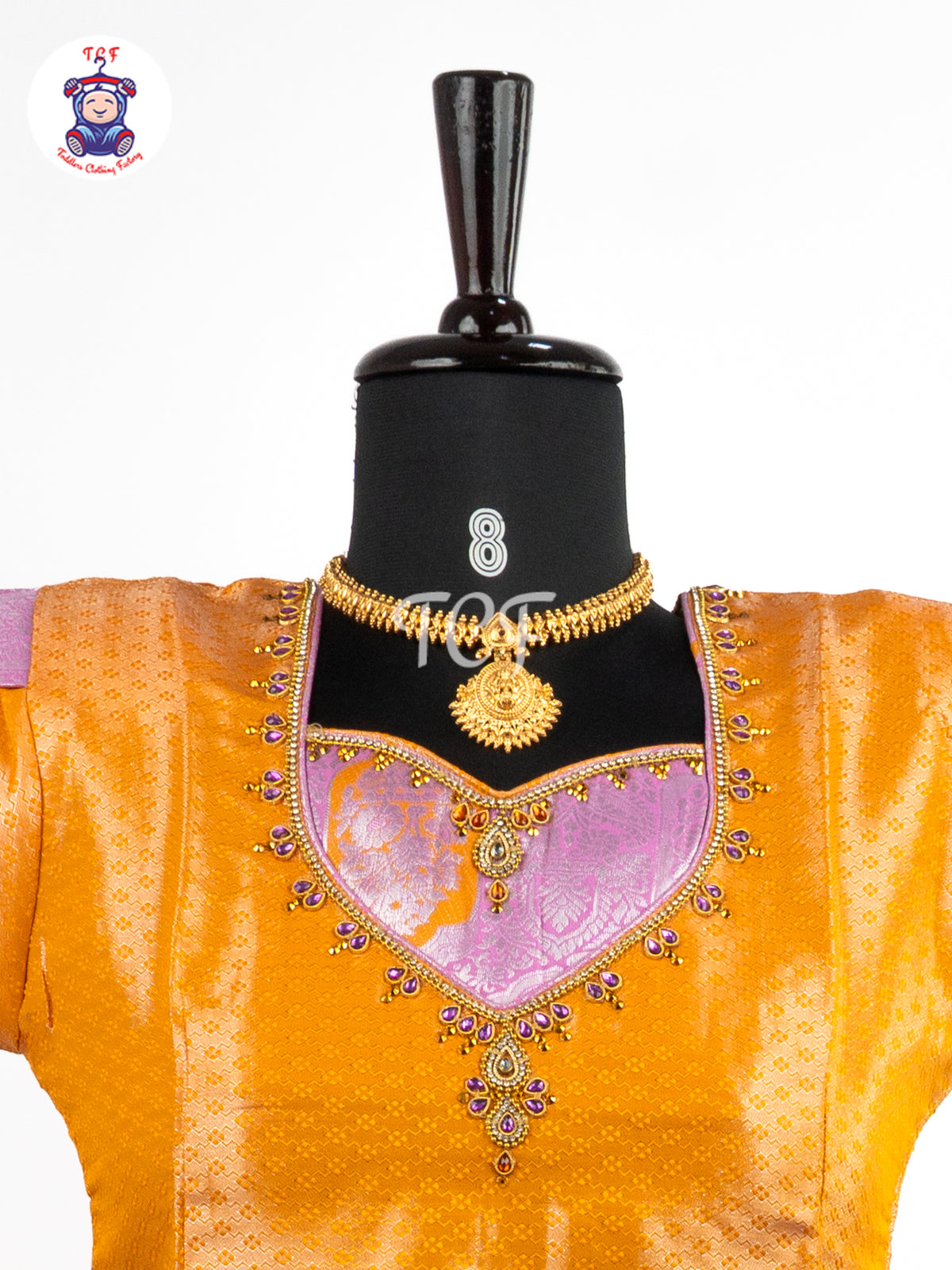 Peach & Lavender - Girls Readymade Pavadai Sattai