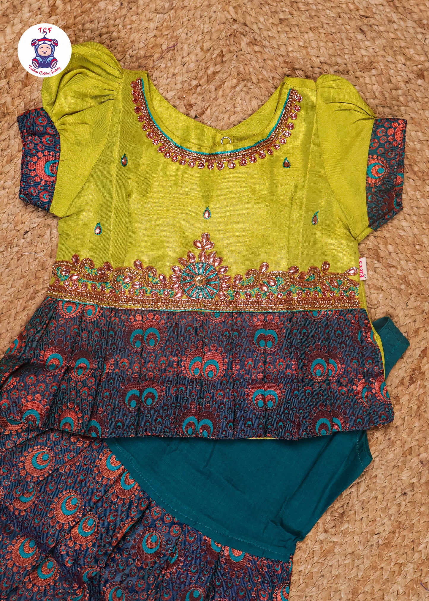 Apple Green & Blue - Pavadai Sattai