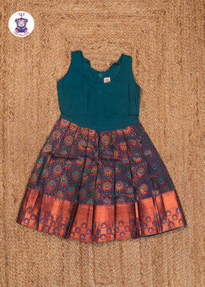 Apple Green & Blue - Pavadai Sattai