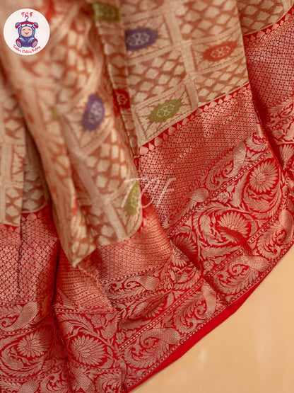 Red & Copper - Girls Readymade Pavadai Sattai